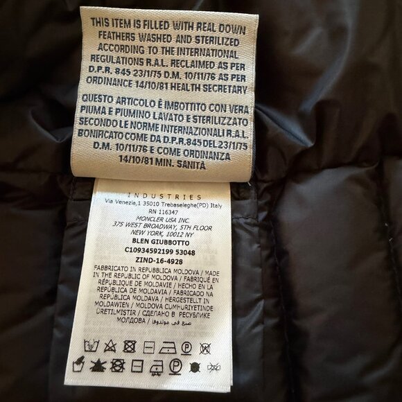 Moncler Longue Saison Blen Giubbotto Black Down Puffer Jacket Women's Medium - Picture 7 of 11